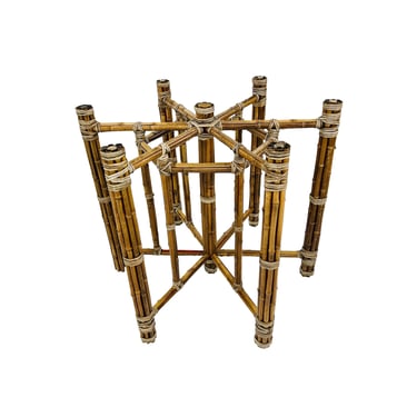 #1435 McGuire Hexagonal Bamboo Dining Table