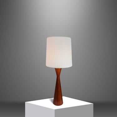 Mid-Century Modern Wood-Turned Hourglass Table Lamp in Solid Walnut Attributed to Phillip Lloyd Powell, USA, c. 1960's 
