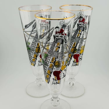 Libbey Treasure Island Pirate Pilsner Glasses 