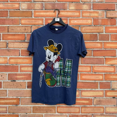 vintage 90s blue Mickey mouse fishing tee / s small 