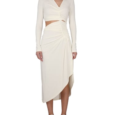 Off-White Women Dress With Ruffles