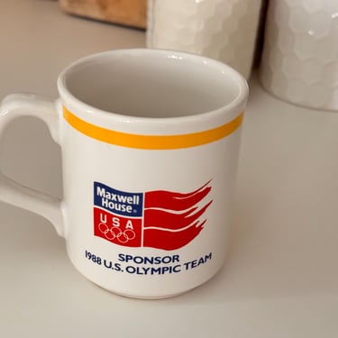 Vintage 1988 Calvary Olympic Maxwell House Sponsored Commemorative Souvenir Coffee Mug 