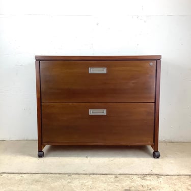 Mid-Century Walnut Filing Cabinet 