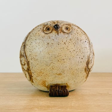 Vintage Stoneware Owl Sculpture 