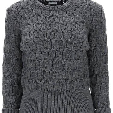 Thom Browne Sweater In Wool Cable Knit Women