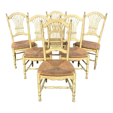 Vintage Habersham Plantation Rustic Farmhouse Shed Back Chairs - Set of 6 