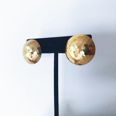 vintage earrings golden earrings clip on earring shining cocktail statement earrings round earrings 