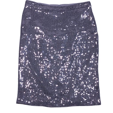 Alice & Olivia - Grey Sequined Pencil Skirt Sz 8