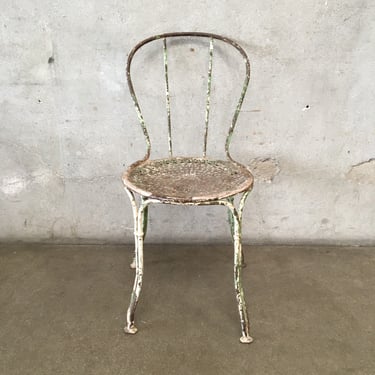 Antique 1920's French Brocante Cast Iron Chair #2