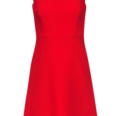 Kate Spade - Tomato Red Sleeveless Boatneck Fit & Flare Dress Sz 0