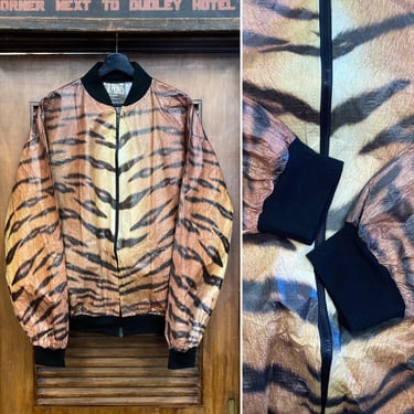Vintage 1980’s -Deadstock- Tiger Stripe Design Tyvek “Paper” Bomber Jacket, XL Vintage, 80’s Windbreaker, Vintage Clothing 