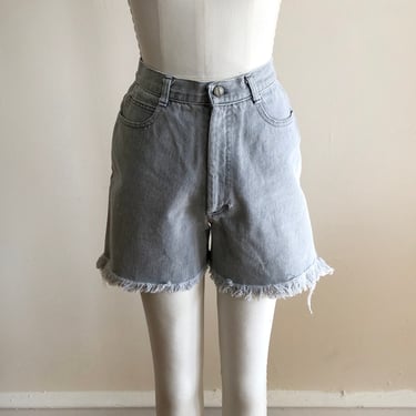 Light Grey Denim Cut-Off Shorts - 1980s 