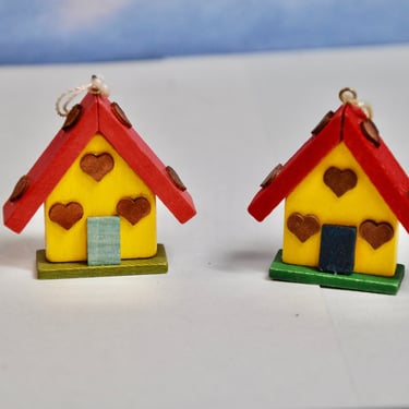 Vintage Steinbach Erzgebirge Gingerbread House or Christmas Tree Ornaments Fairy Decor Fairy Garden RARE Collectible Lot of 2 Putz Village 