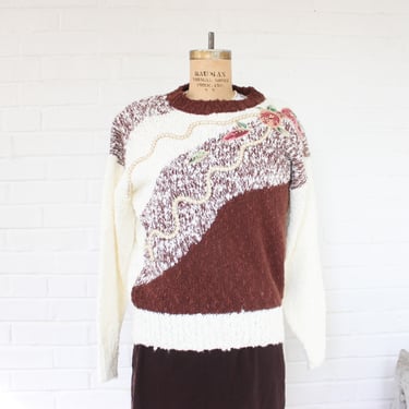 1980's Avant Garde Chunky Knit Sweater (Medium) 