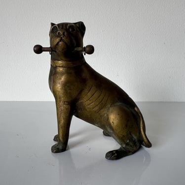 Vintage Chalkware Bulldog Figurine, 1930s Dog Chalk Ware | Vintage