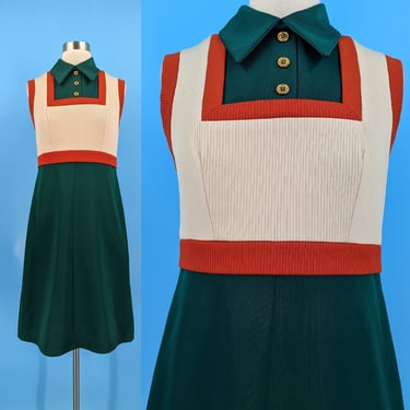 Seventies 70s Small Sleeveless Alison Ayres Mod Shift Dress 