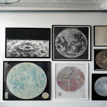 Vintage Moon Wall Collection ( 7 Framed Works)