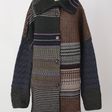 Etro Wool Blend Mix Pattern Coat