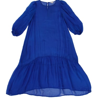 Ali Golden Organza Drop Waist Dress