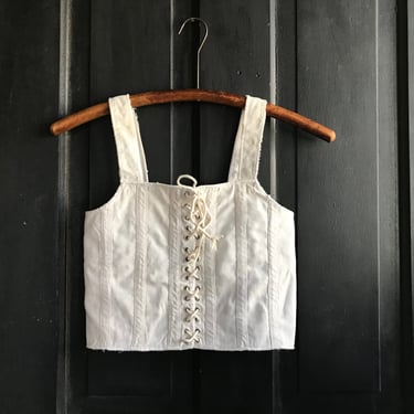 Rare French Childs Stay, Corset, White Cotton, Period Clothing 