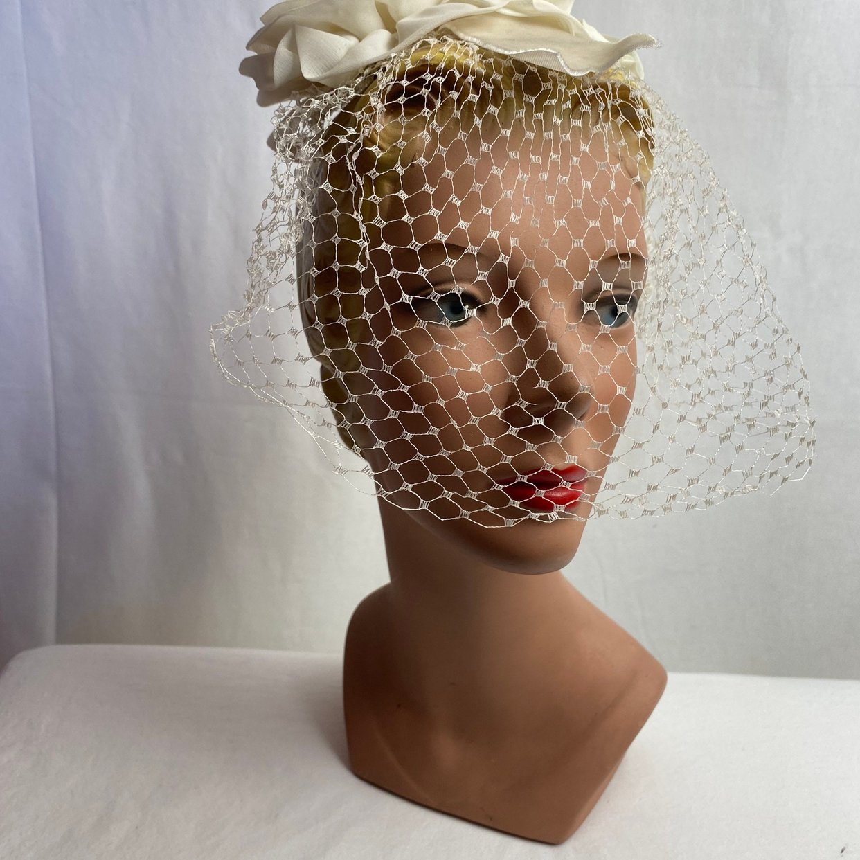 Vintage 50’s 60’s Cream Leaves Netted Retro Hat Vintage Hat Net Vintage Hats for Women for sale | eBay main image 2