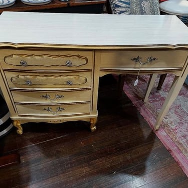 70’s Faux French desk. 43.5” x 16.5” x 29.5” 