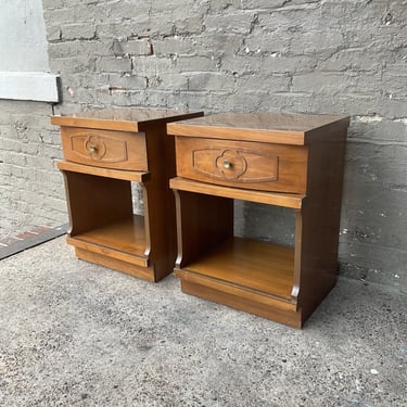 Pair of MCM Laminate Top Nightstands