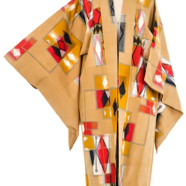 Tan Handpainted Kimono