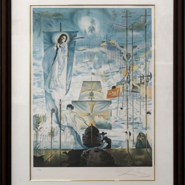 Salvador Dali Discovery of America Signed Modern Lithograph 11/300 Framed 