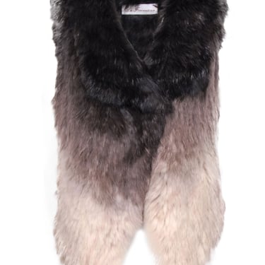 La Fiorentina - Brown & Tan Ombre Rabbit Fur One Size