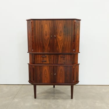 Vintage Danish Mid Century Modern Rosewood Corner Cabinet 