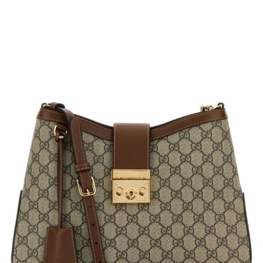 Gucci Women Gg Fabric Padlock Shoulder Bag