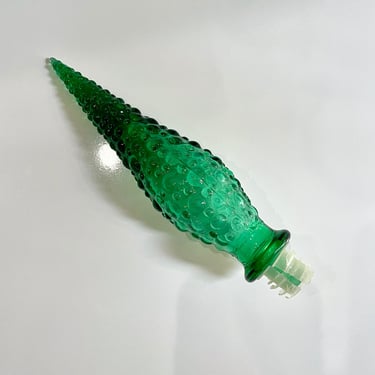 Vintage Empoli Genie Bottle, Decanter, Stopper ONLY, Jade Green Glass - Bubble or Hobnail Texture, Plastic Stopper Cover, Mid Century Modern 