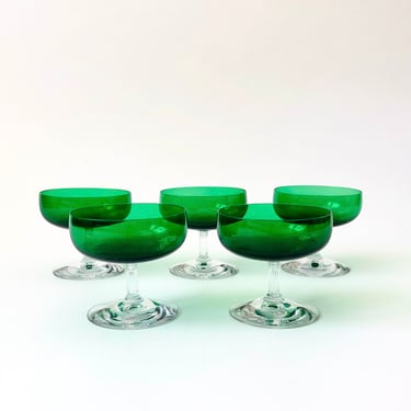 Green Coupe Glasses - Set of 5 
