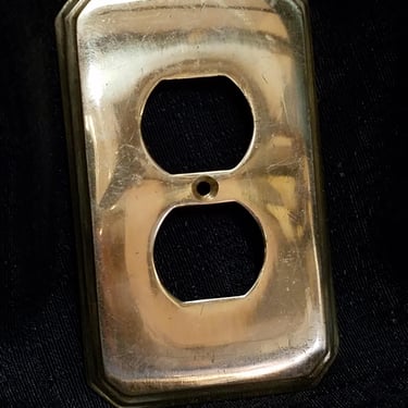 Vintage Forged Solid Brass Outlet Cover 3.125 x 5.125