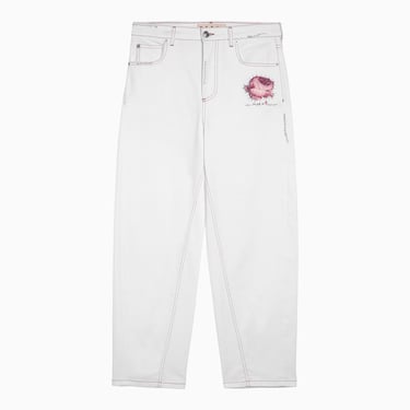 Marni White Jeans With Logo Application Women