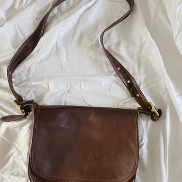 Vintage Coach Brown Leather Legacy Flap Bag 