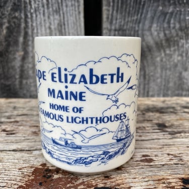 Vintage Cape Elizabeth Mug -- Vintage Maine Mug -- Maine Mug Vintage -- Cape Elizabeth -- Lighthouse Mug -- 1980s Maine -- 1980s Maine Mug 