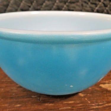 Vintage Fire King Anchor Hocking Blue Glass Mixing Bowl Oven Ware 6