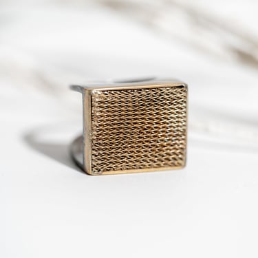 Oxidized Sterling Silver Plated Brass Woven Detail Ring