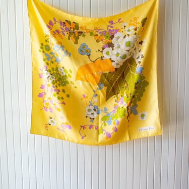 Vintage Christian Dior Square Silk Scarf