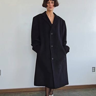 Essential Black Wool Overcoat (L)