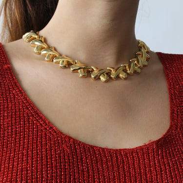 Vintage Golden X Necklace