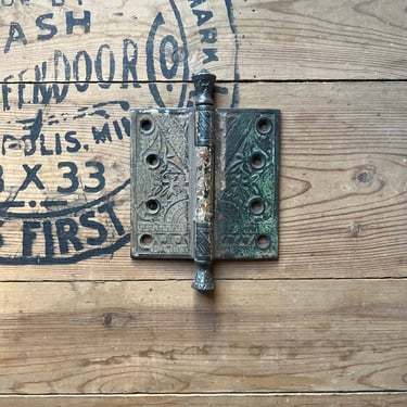 Antique Branford Locks Victorian Eastlake Door Hinge 4.5” X 4.5” 