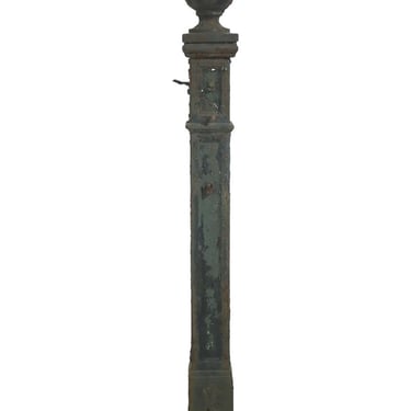 Antique 46 in. Ball Top Square Cast Iron Post