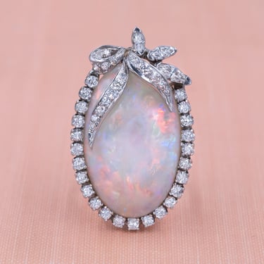 Opal and Diamond Statement Cocktail Ring