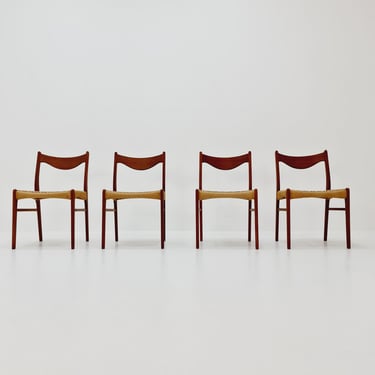 MidCentury Danish Teak Dining Chairs Arne Wahl Iversen 1960s, set of 4 