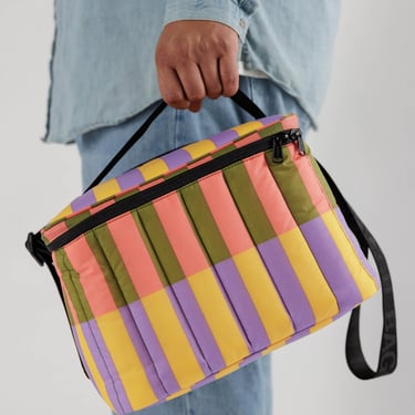 Puffy Cooler Bag - Sunset Quilt Stripes