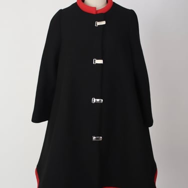 Wool Colorblock Swing Coat