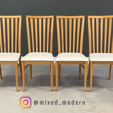 Italian Modern Beech Dining Chairs - Set of 4 